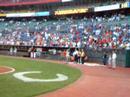 the van-dells singing the national anthem before a cincinnati reds game