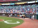 the van-dells singing the national anthem before a cincinnati reds game