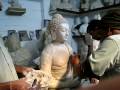 Sculpting Buddha Shakyamuni in Equanimity Statue in Varanasi India Dec 2008