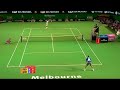 Fed shows off his transition game, sneak approaches, volleys and overheads against Gonzalez