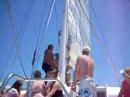 Hoisting the mainsail Hoisting the mainsail