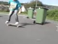 boardslide down a slight curb