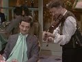 OFFICIAL MR BEAN. Mr Bean's meal is brought to him at the restaurant. Having ordered steak he wasn't expecting raw Steak Tartare. He tries to hide it so he doesn't have to eat it, eventually making the waiter knock it on the floor. From The Return of Mr Bean.