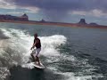 Wakesurf behind 53 foot yacht Wakesurf behind 53 foot yacht