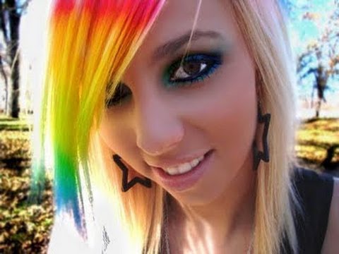 colored hair - Watch - Girls With Rainbow Colored Hair.