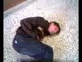 dave gets hit in the stomach and his voice cracks when he's tryin to find his ipod
