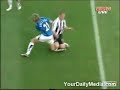 Crazy breaking legs at football match