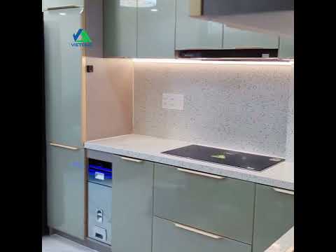 TỦ BẾP NHÔM CÁNH KÍNH