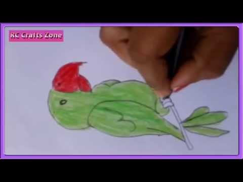 how to draw parrot