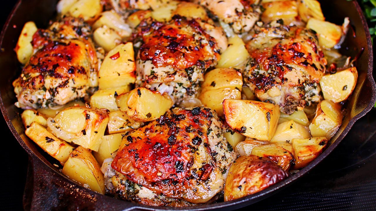 Garlic Roasted Chicken and Potatoes – Best Cooking recipes In the world