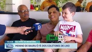 Ele ama os invisíveis: menino de Bauru é fã dos coletores de lixo