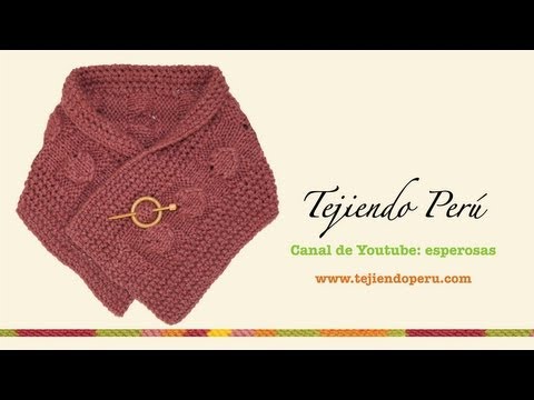 tejer cuellos - Visita mi página: http://www.tejiendoperu.com/ y encontrarás muchos tutoriales más! Con un rectángulo puedes hacer este lindo y abrigador cuello! Usamos el p...