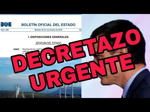 DECRETAZO del Gobierno en Sábado (23/11) para encarecernos la factura de la luz