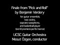 ucsc guitar orchestra, directed by mesut ozgen, plays the world premiere of pick and roll for guitar ensemble, two violins, soprano saxophone, and basketball by benjamin verdery. yvette san souci, basketball; cody walz, saxophone; iantha rimper and aurora garfinkel, violins; ucsc guitar ensemble: josh friedman, kelsey damas, peter, koht, james moore, soren goodman, juan guillen, josh miller, justin regnier, adam cotton, mark aitken, and chris wright. more video clips at http://mesutozgen.com/