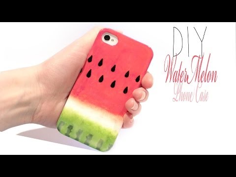 Easy DIY Watermelon Phone Case! SUPERCUTE and fruity ^___^