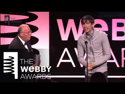 Steve - Tumblr founder David Karp presents Steve Wilhite with the 17th Annual Webby Lifetime Achievement Award for inventing the GIF file format.