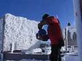 Boiling water to snow in hurricane force winds.
