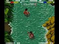 attract mode demo for the third installment of snk's ikari warriors series. personally i found this one to be quite good, although i personally prefer the nes port because of the scuba diving stage which isn't seen in the arcade version. interesting facts: *although this only applies to the nes port's intro, this marks the first appearance of heidern, the commander for ralf and clard