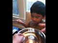 Bram breaking egg