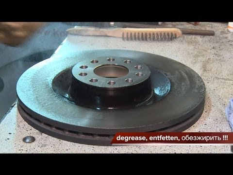 Audi A8. Замена передних тормозных колодок и дисков. How to Replace Disc Brakes.