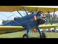 Boeing Stearman PT-17 Radial Engine Start Up and Take Off