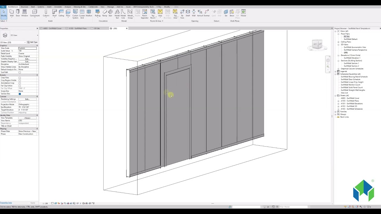 SwiftWall<sup>®</sup> Max BIM Revit Tutorial - Placing Single Door and Bracing Stand in Construction Drawing