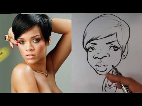 How to Draw a Caricature of Rihanna – Easy Pictures to Draw
