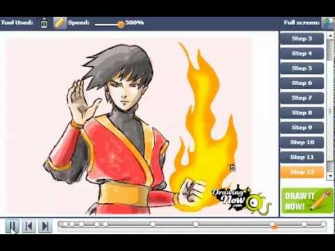 how to draw zuko step by step