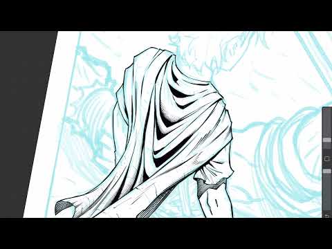 Inking and Rendering a Cape - Comic Line Art Style