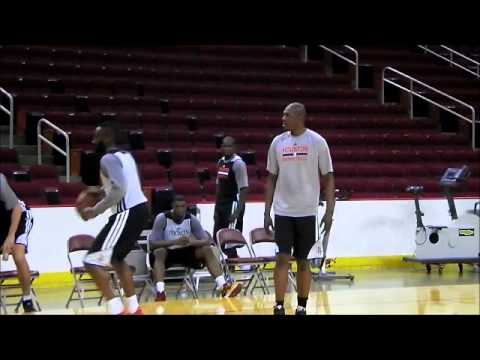 James Harden works out with Hakeem Olajuwon