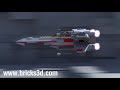 some tests with a new x-wing model, lego explosions and lasers