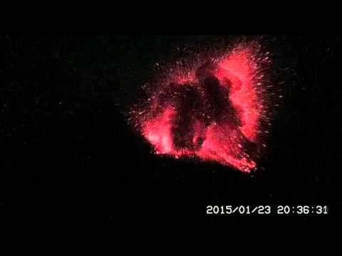 explosive - January 23, 2015: An explosive nighttime eruption of Sakurajima Volcano in Japan was captured by the webcams monitoring this active region of South Japan. 地震火山噴火溶岩日本 ...