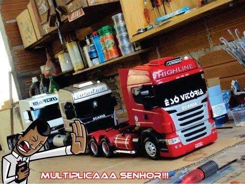 miniaturas de caminhão em madeira(só scania)