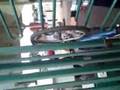 Alex Waton getting his bike stuck in a revolving gate!