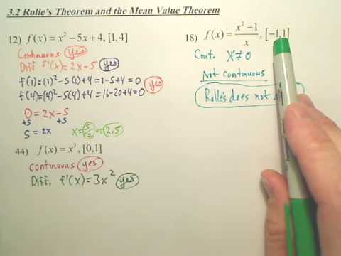 3.2b Rolle's Theorem and the Mean Value Theorem - Calculus
