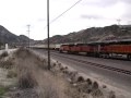 BNSF Train Meet at Cajon Jct, Cajon Pass - 12-26-09 (Sorry, no tripod)