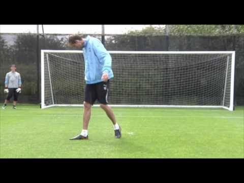 Spurs players try penalties blindfolded - London 2012