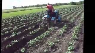 Мини трактор из мотоблока окучивание картофеля
