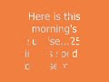 first morning