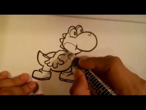 how to draw yoshi