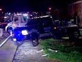 Ambulance crashed into apartments after being hit by car