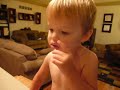 Blake swallowing his enzymes for the first time!!!