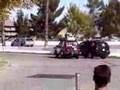 DARPA Urban Challenge - robot car wreck