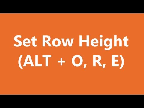 how to define row height in excel