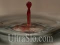 A beautiful red drop of water in slow motion