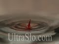 a beautiful red drop of water in slow motion