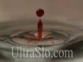 A beautiful red drop of water in slow motion