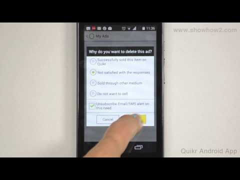 how to remove quikr ad