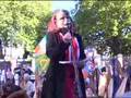Muirean ni Bhrolchain speaks at "Harpers For Tara"