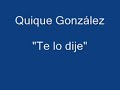 Quique Gonz�lez - Te lo dije